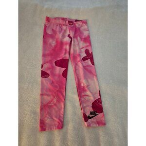 Nike Dri-Fit Girls Pink Floral Leggings Size M